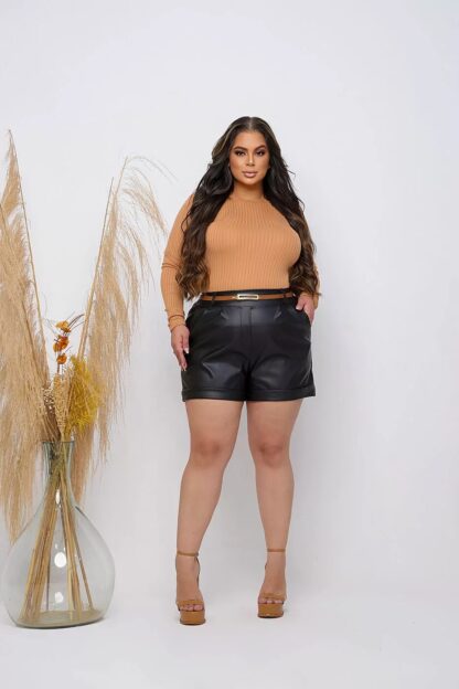 SHORTS COURO CURVE NATALIE