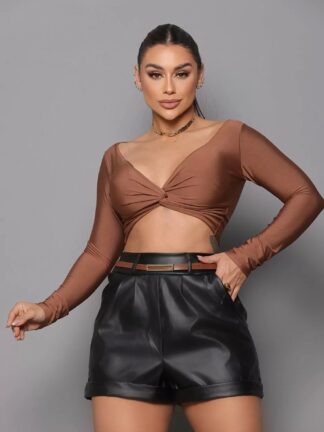 SHORTS COURO NATALIE